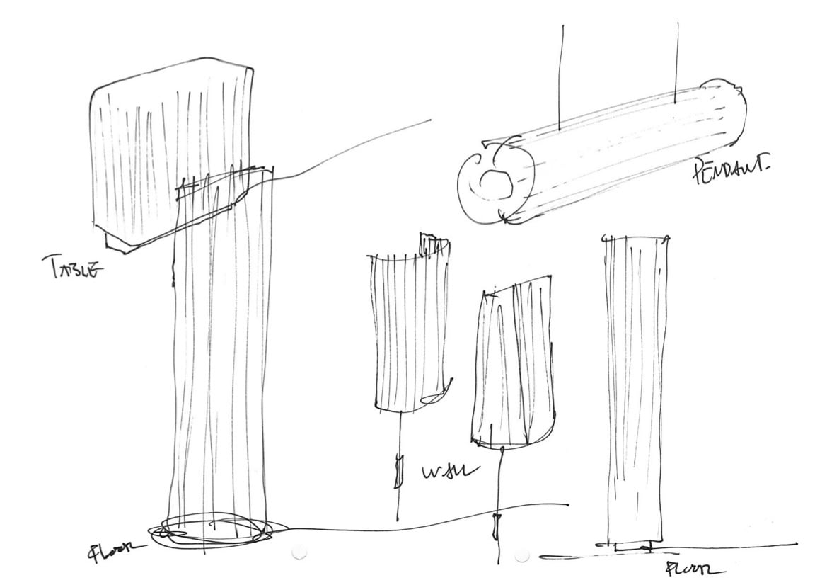 Assortment of hand-drawn sketches of the VARPTROSS series.