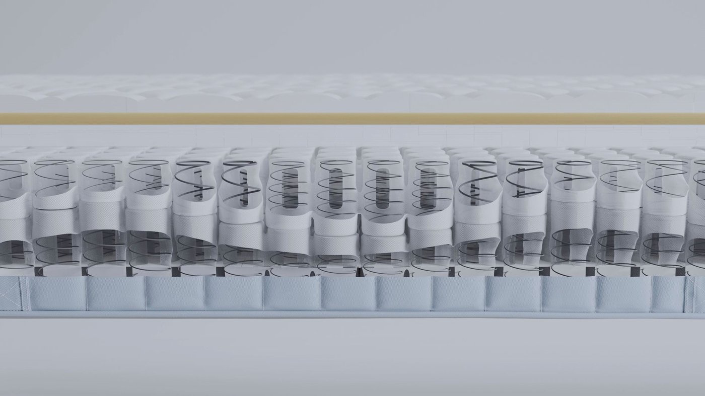 The side view of the springs in a VÅGSTRANDA mattress.