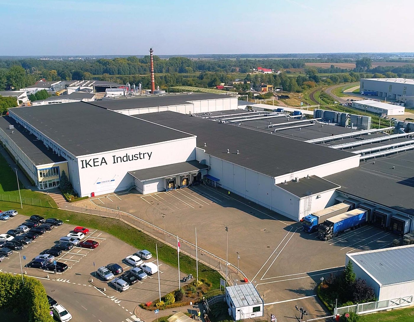 An aerial view of the IKEA Industry Service office in Goleniów.