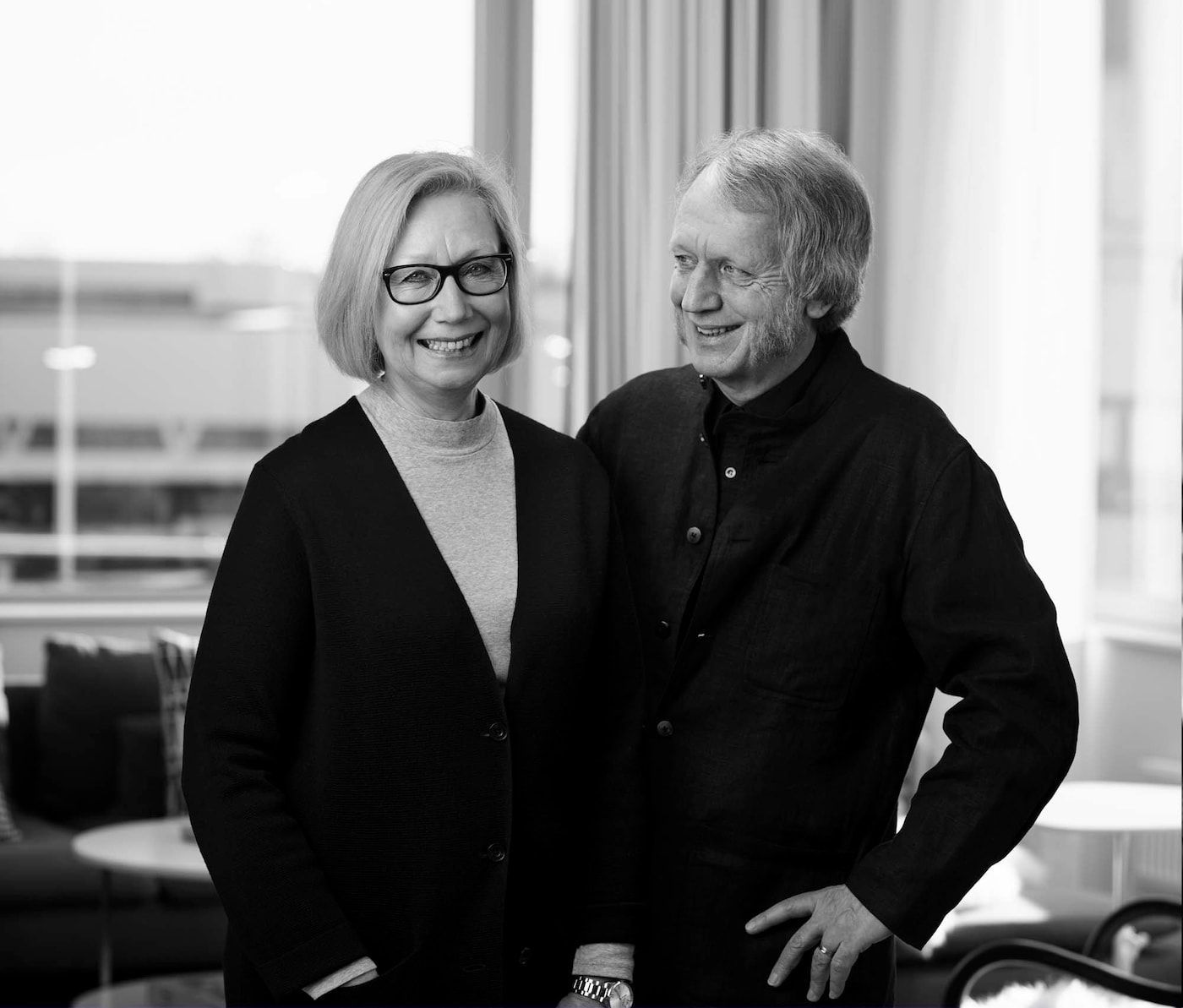 Photo of Marianne and Knut Hagberg in black and white