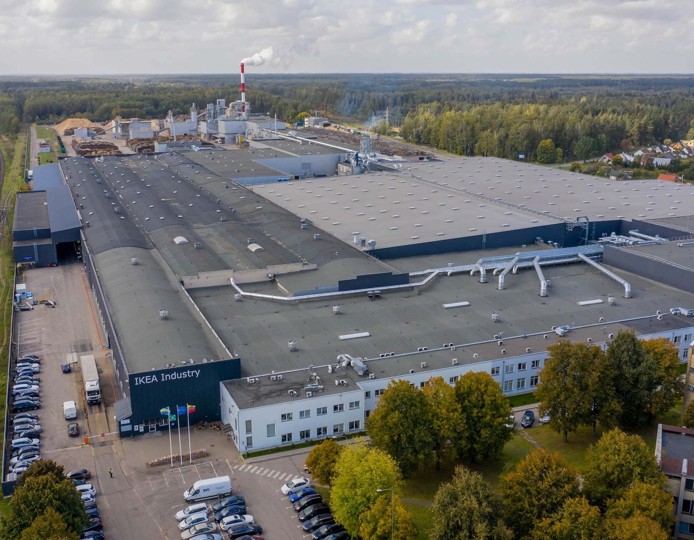 An aerial view of the IKEA Industry site in Kazlų Rūda.