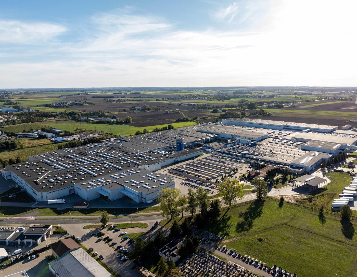 An aerial view of the IKEA Industry site in Lubawa.