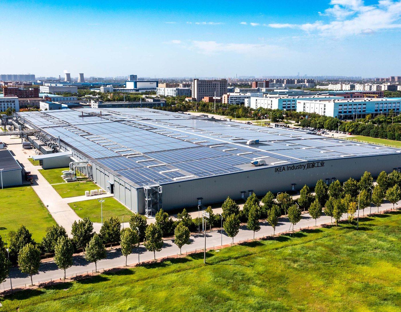 An aerial view of the IKEA Industry Nantong factory.
