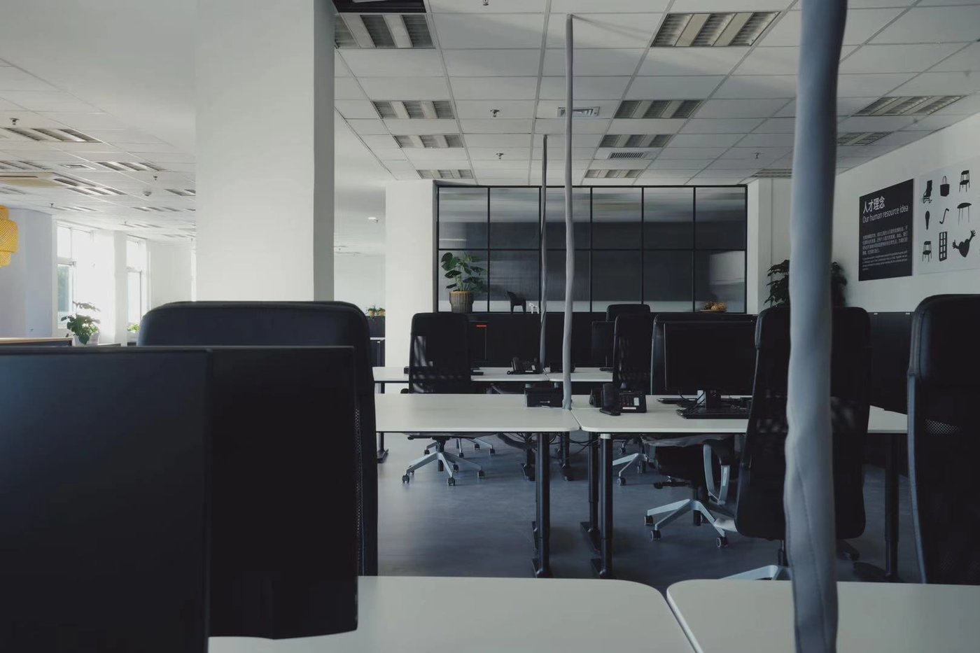 An office space inside the Nantong factory.