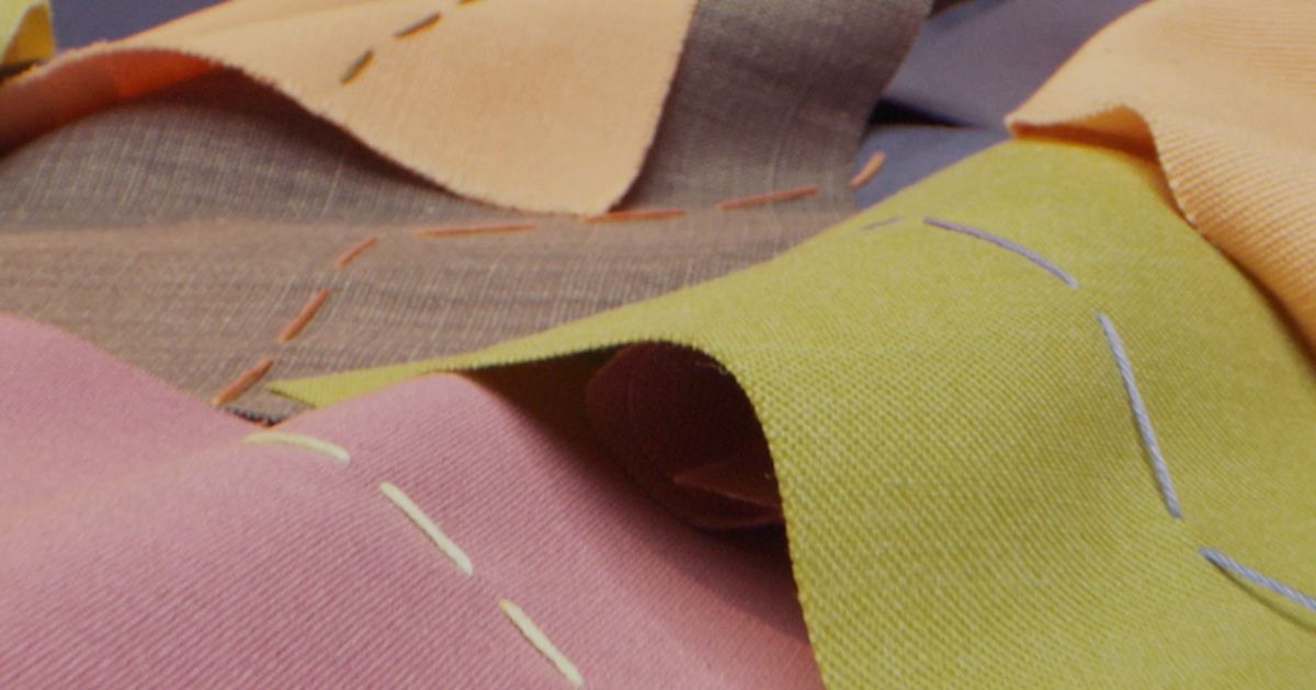 Material swatches in pastel colours.