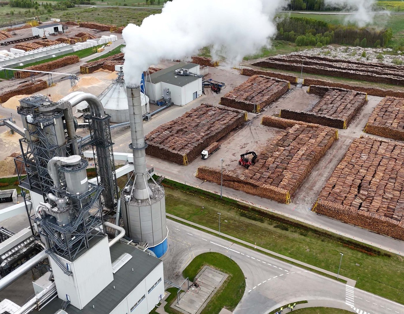 An aerial view of an IKEA Industry plant in Orla.