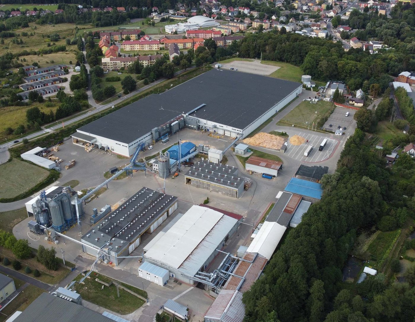 An aerial view of the IKEA industry plant in Resko.