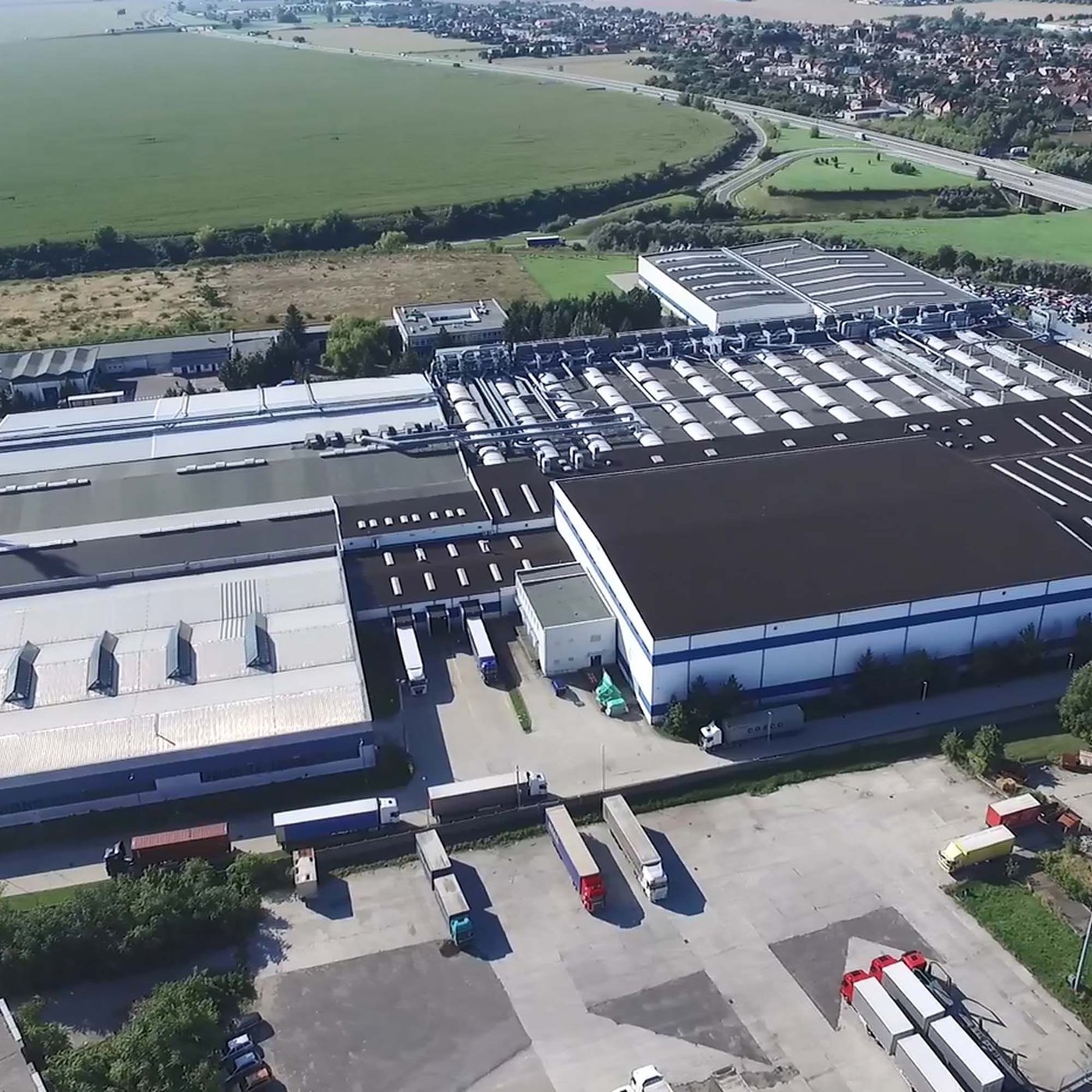 An IKEA Industry factory in Slovakia, seen from above.