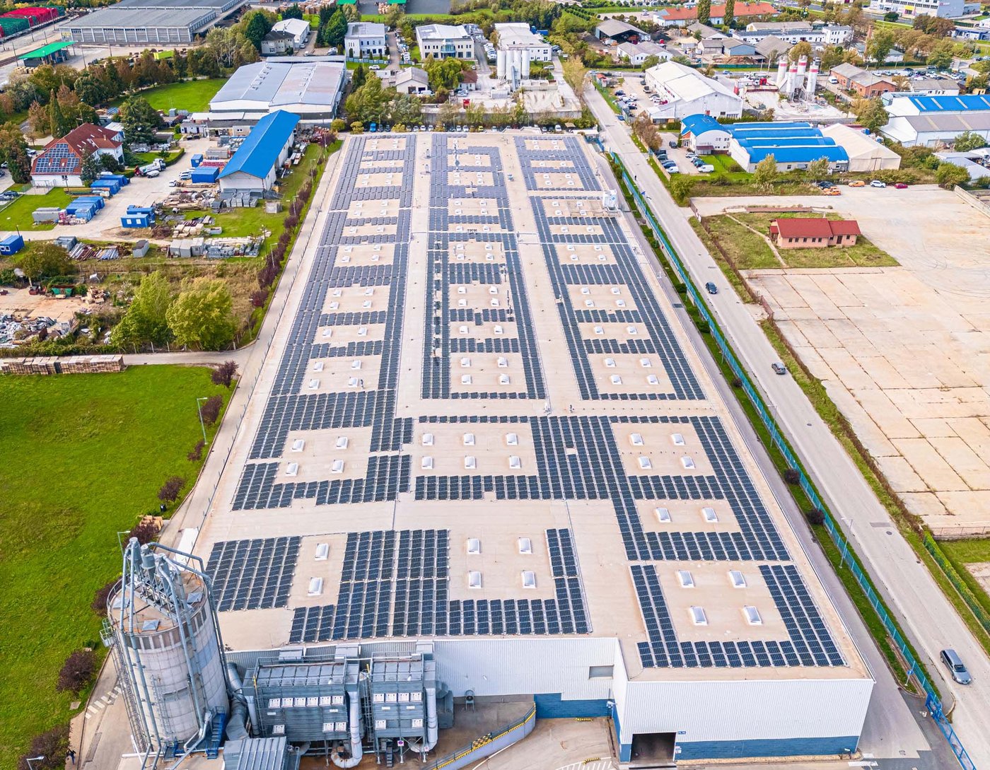 An aerial view of the IKEA Industry factory in Sopron.