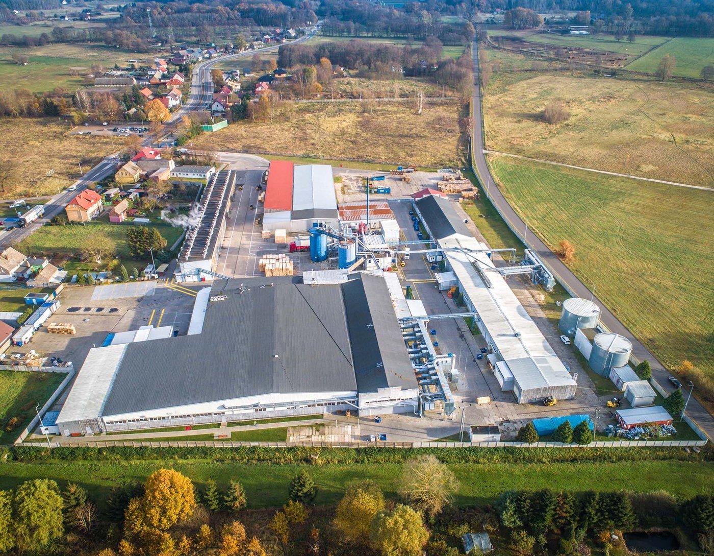 An aerial view of the IKEA Industry factory in Stepnica.