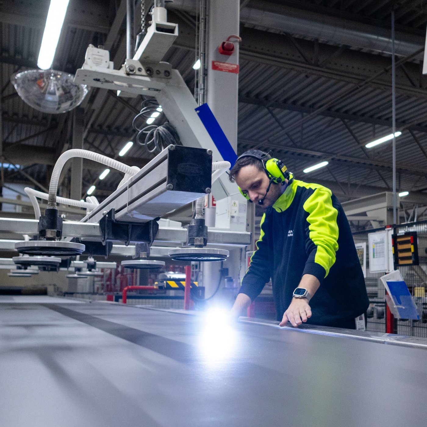 A person working in an IKEA Industry factory in Sweden..