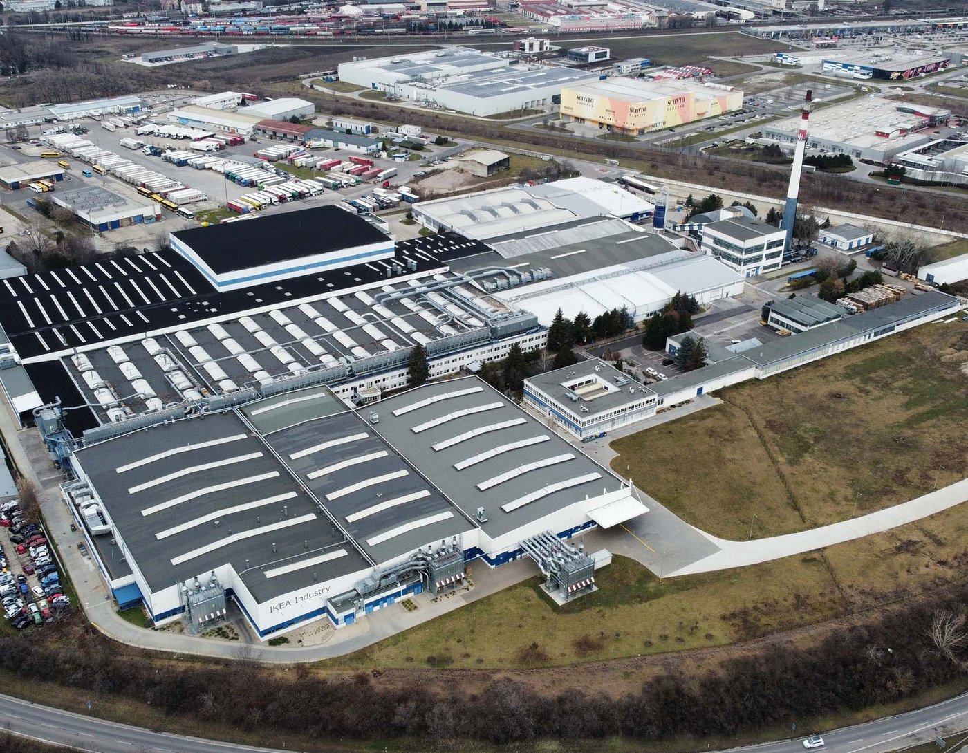 The IKEA Industry site in Trnava, seen from above.