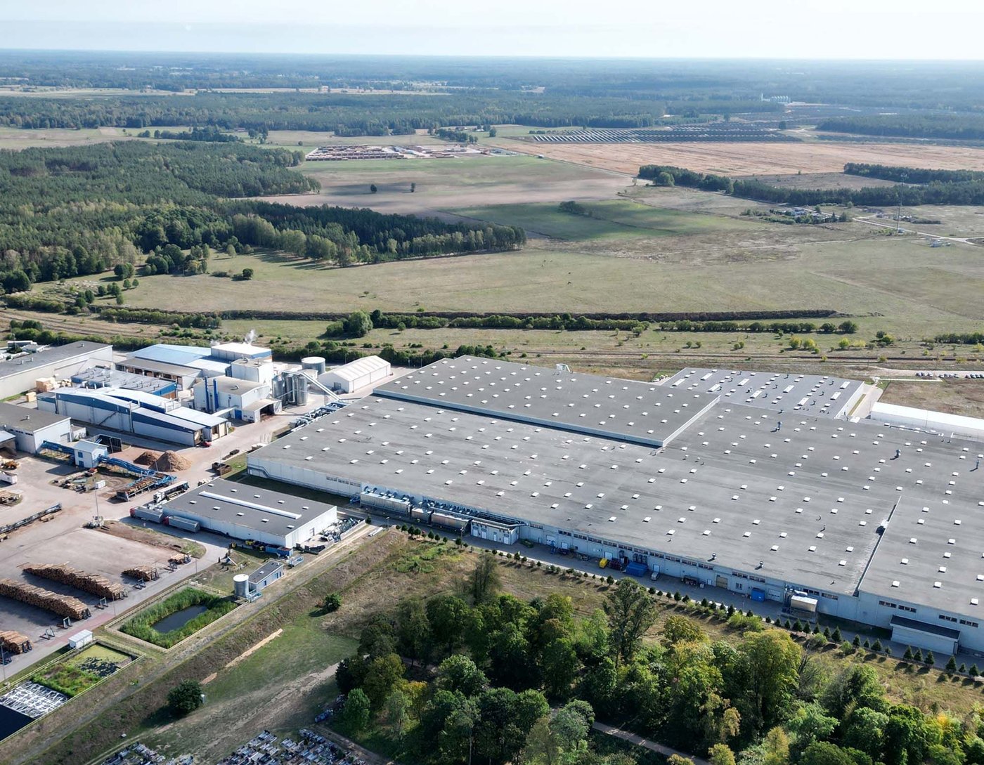 An aerial view of the IKEA Industry Wielbark plant.