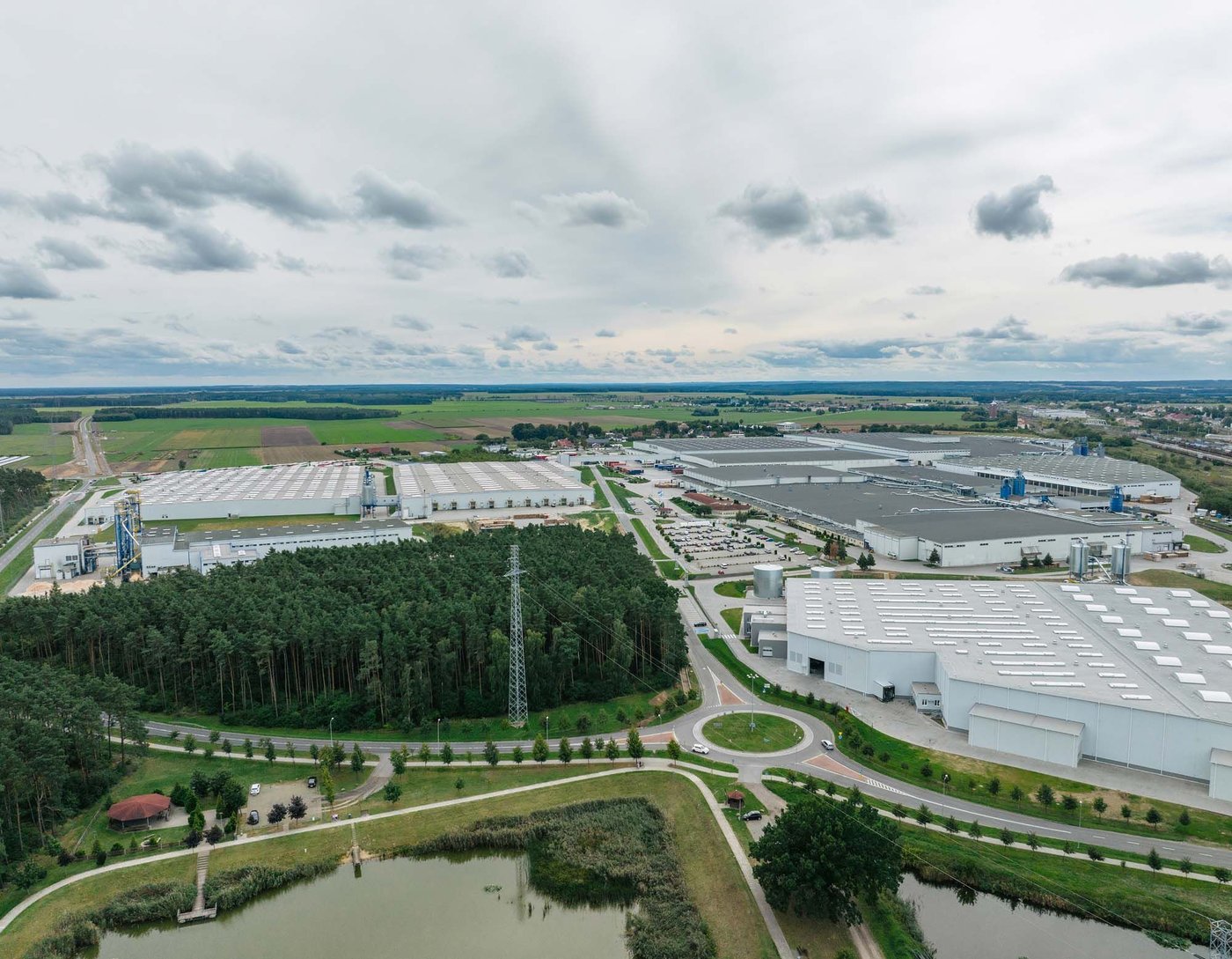 An aerial view of the IKEA Industry factory in Zbaszynek.