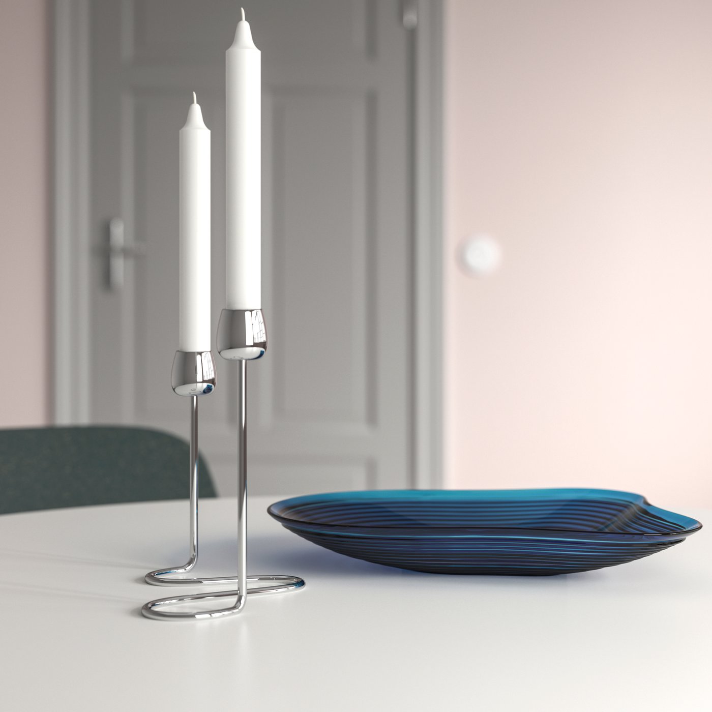 SILVERPÄRON svijećnjak za 2 svijeće, srebrna, 20 cm