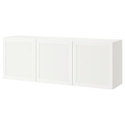 BESTÅ bijeli zidni set ormarića, moderan, minimalistički dizajn, spremište s 3 vrata.