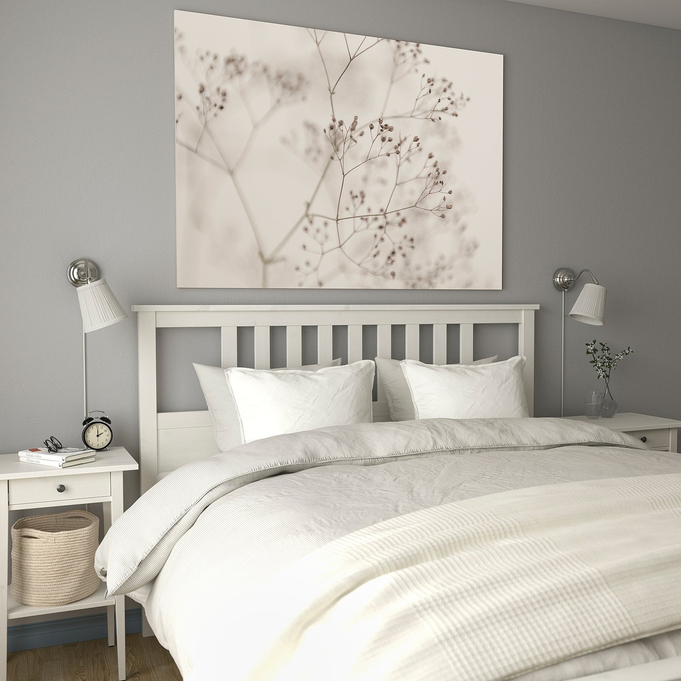 BJÖRKSTA slika s okvirom, cvijeće, detalj/crna, 140x100 cm