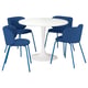 DOCKSTA / KRYLBO Stol+4 stolice, bijela/plava, 103 cm
