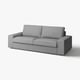 Siva KIVIK sofa, moderan dizajn, mekani jastuci, čiste linije.
