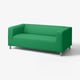 Svijetlozelena KLIPPAN sofa, moderan minimalistički, uspravni dizajn s metalnim nogama, mekana tkanina.