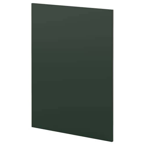 Tamnozelena pravokutna ravna ploča, moderan minimalistički dizajn. Dio ikeas METOD kuhinjskog sustava.