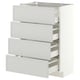 METOD / MAXIMERA Podni element, 4 fronte/4 ladice, bijela/Aspudden svijetlo siva, 60x37 cm