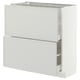 METOD / MAXIMERA Podni element s 2 ladice, bijela/Aspudden svijetlo siva, 80x37 cm