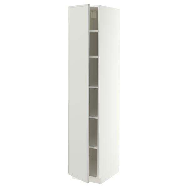 METOD Visoki element s policama, bijela/Aspudden svijetlo siva, 40x60x200 cm
