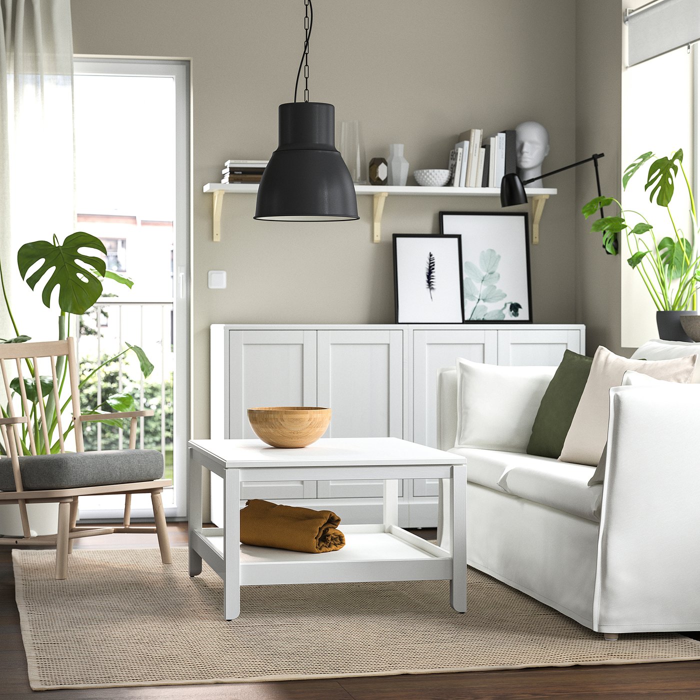 STARREKLINTE tepih, ravno tkanje, prirodna boja/crna, 185x280 cm