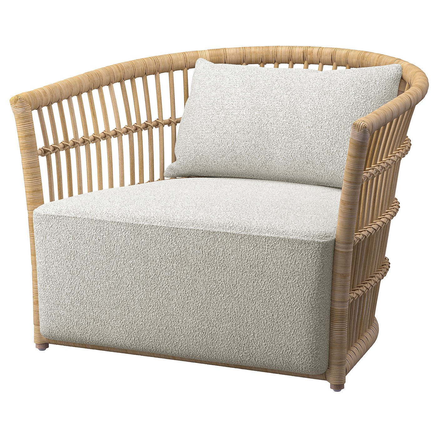 STOCKHOLM 2025 fotelja, ratan/Djurmo siva/bijela