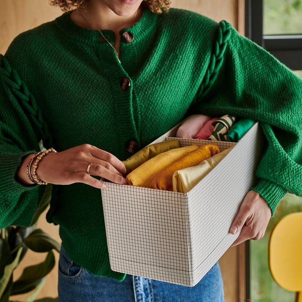 STUK Kutija s odjeljcima, bijela/crna, 17x51x18 cm