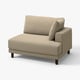 Moderna bež sofa, bež tkanina, u obliku slova L s jastucima, drvene noge.