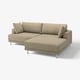 UPPÅKRA sofa, bež. Elegantan dizajn, duboki jastuci, kutni oblik, čvrste kromirane noge.