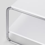 Modern króm dohányzóasztal fehér lappal