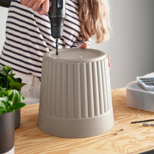 FRÄKENVÄXT Kaspó, bel/kültér/sötétszürke-bézs, 24 cm