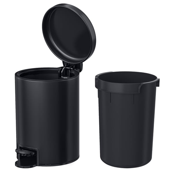 GANSJÖN Hulladéktároló, fekete, 3 l