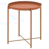 GLADOM kisasztal, kerek és narancssárga, fém, tálca kialakítású, modern forma, könnyen hordozható.