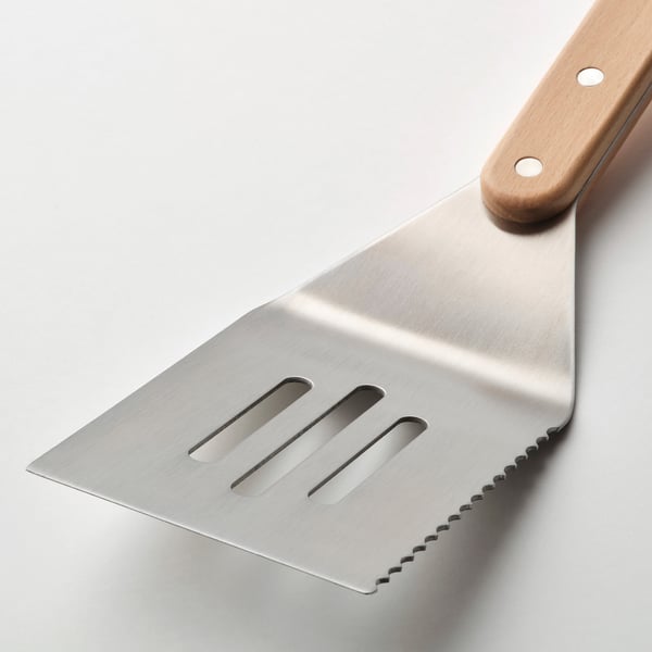 GRILLTIDER Grillezőszett, 3 darabos, rozsdamentes/bükk