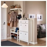 HEMNES Cipősszekrény 2 tárolóval, fehér, 89x30x127 cm