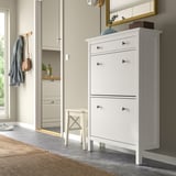 HEMNES Cipősszekrény 2 tárolóval, fehér, 89x30x127 cm