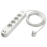 KOPPLA túlfeszültség-védő: 4 aljzat, 2 usb port