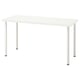 IKEA LAGKAPTEN fehér íróasztal, téglalap alakú, könnyű, állítható lábak.