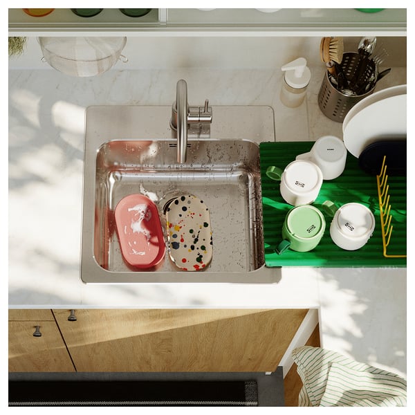 LÅNGUDDEN Egymedencés beépíthető mosogató, rozsdamentes, 46x46 cm