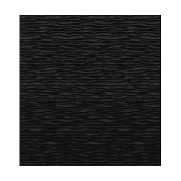 Fekete LAXVIKEN texturált forgácslap ajtó hullámos kialakítással.