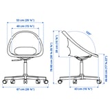 LOBERGET / MALSKÄR Forgószék, fehér