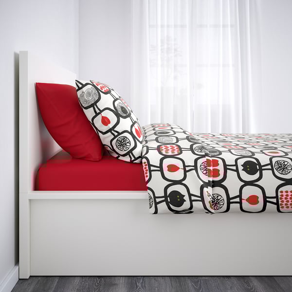 MALM Ágykeret, magas fehér, Leirsund IKEA