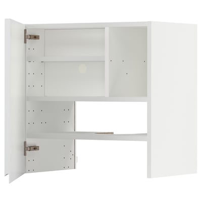 Fehér METOD konyhaszekrény állítható polcokkal, minimalista dizájnnal.