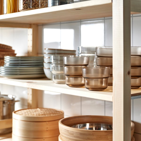 OLIVTRAST Pohár, világosbarna, 29 cl