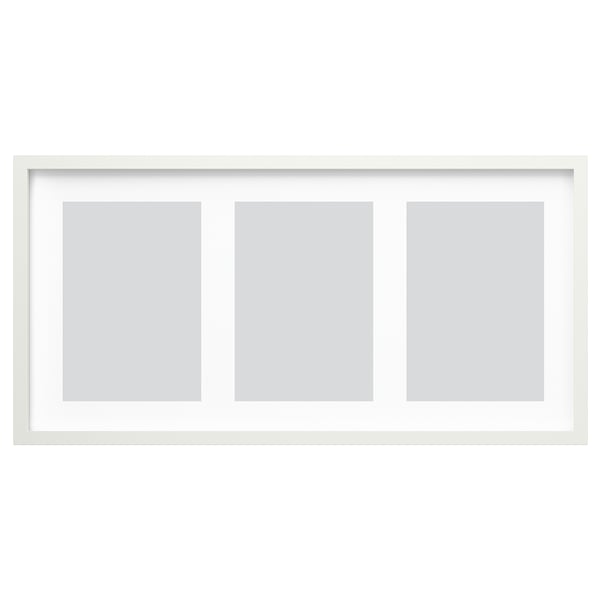 RÖDALM fehér képkeret készlet, 3 kép befogadására, modern design, masszív farostlemez és műanyag, téglalap alakú, egyszerű és elegáns.