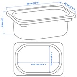 Illusztráció a termék méreteivel: TROFAST.